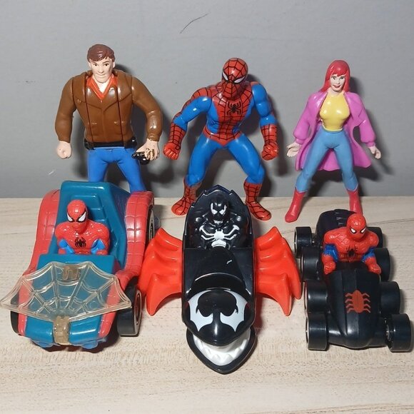 McDonald's Other - Vintage 1990's LOT McDonald’s Animated Marvel Spider-Man Figure Toys Kids Meal